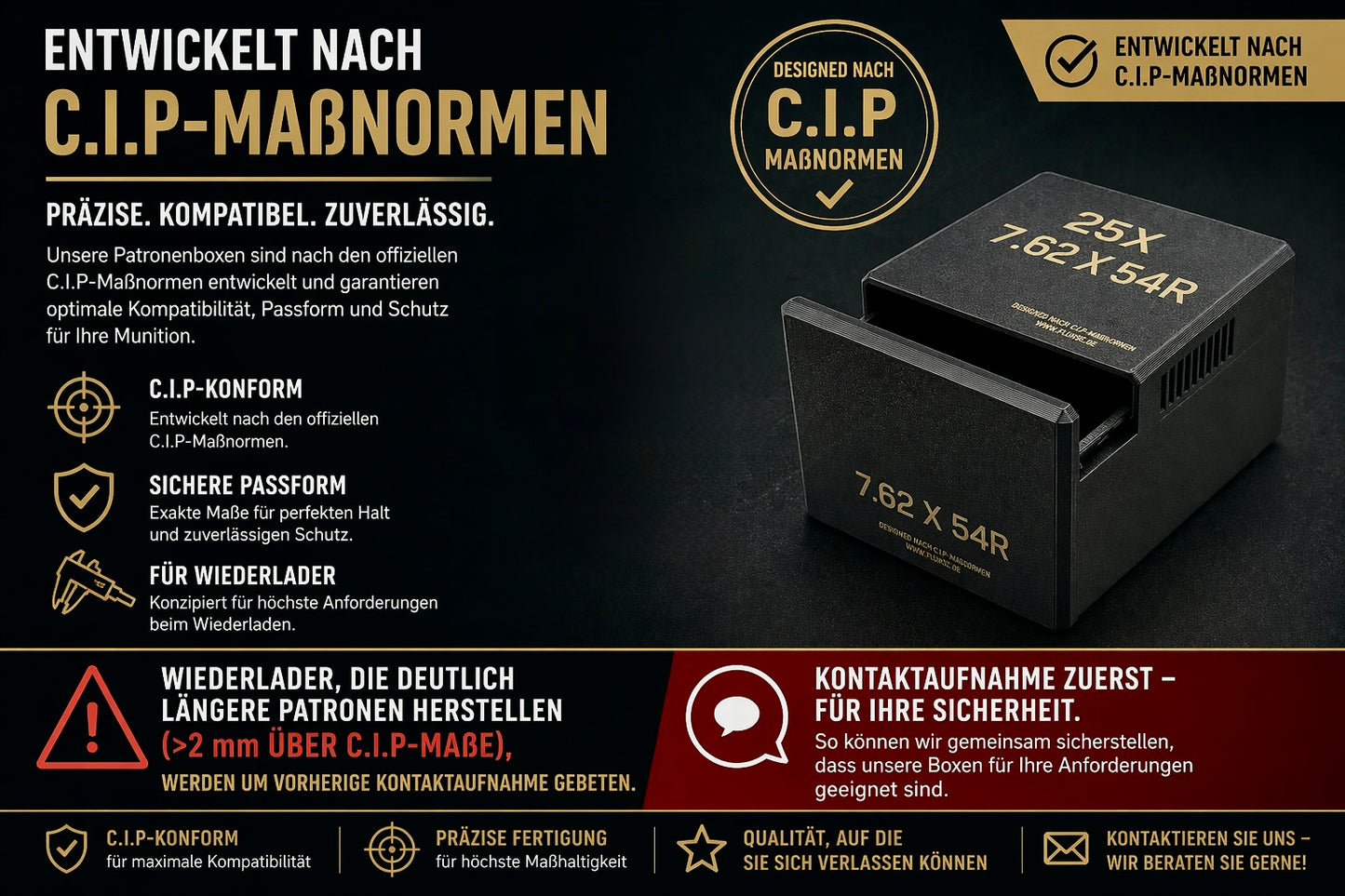 Filamelt Munitionsbox / 9x19mm Para / Luger / ‘Schiebedeckel’ / Patronenbox, Ammo Box