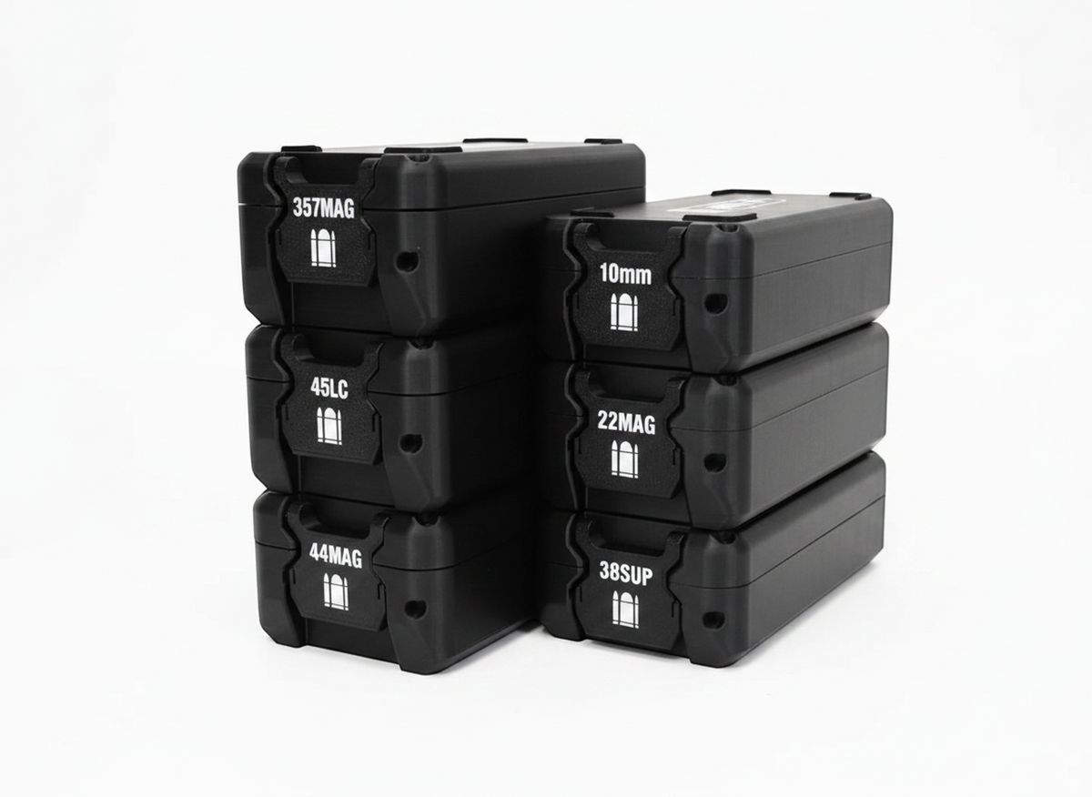 Filamelt Munitionsbox / 10mm Auto / 'Klappdeckel' / Patronenbox, Ammo Box - 3D-Druck aus dem Westerwald