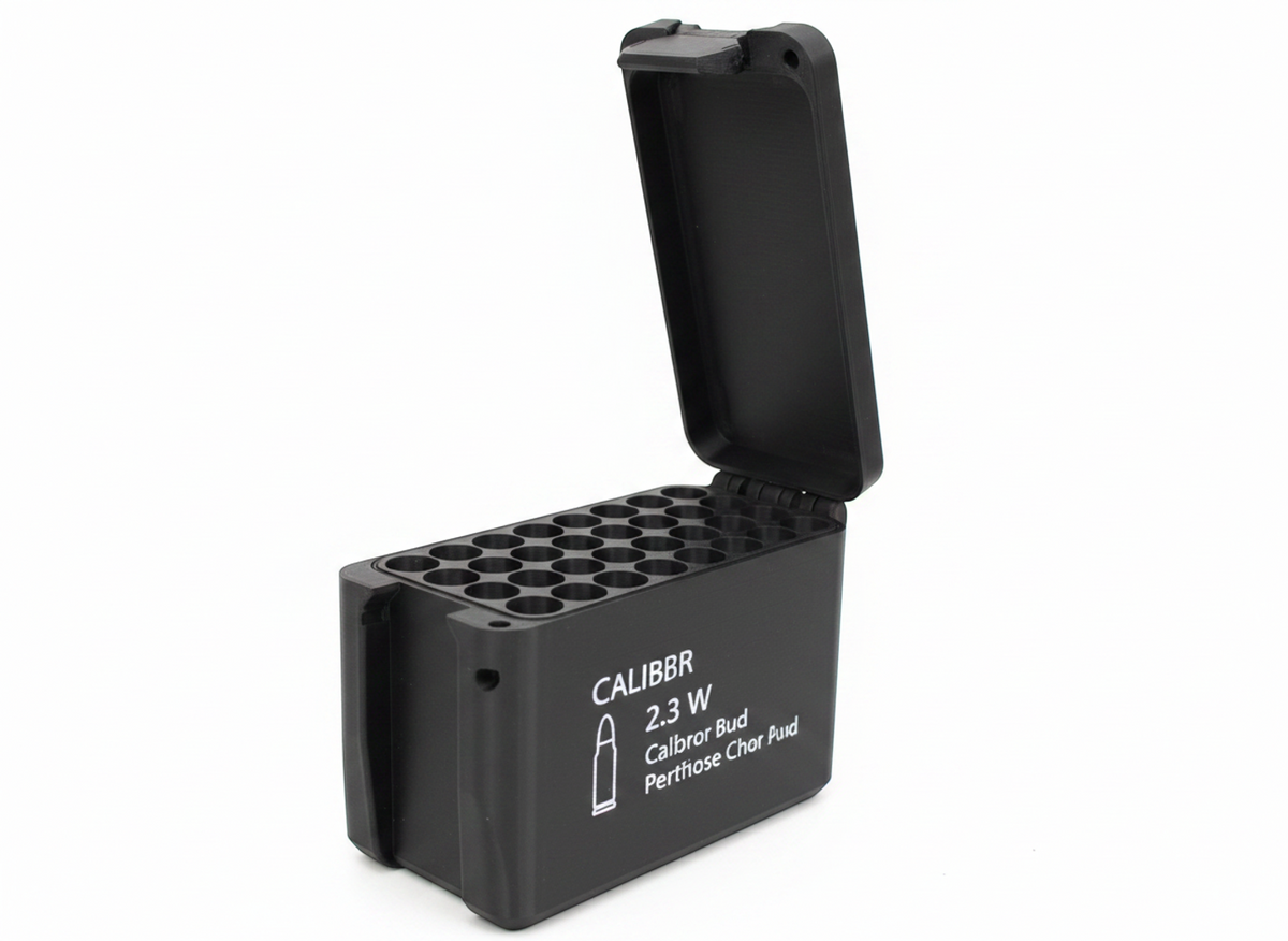 Filamelt Munitionsbox / 300 Norma Magnum / 'Klappdeckel' / Patronenbox, Ammo Box - 3D-Druck aus dem Westerwald
