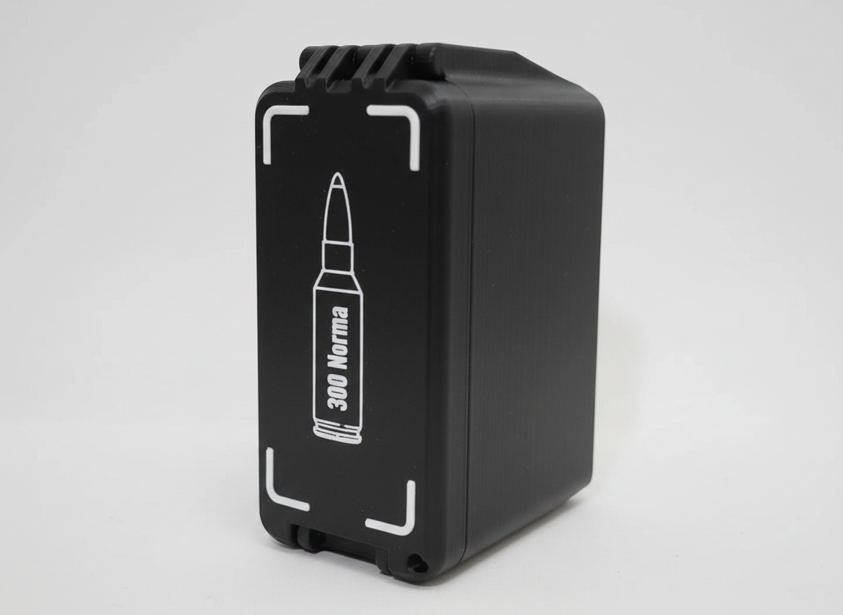 Filamelt Munitionsbox / 300 Norma Magnum / 'Klappdeckel' / Patronenbox, Ammo Box - 3D-Druck aus dem Westerwald