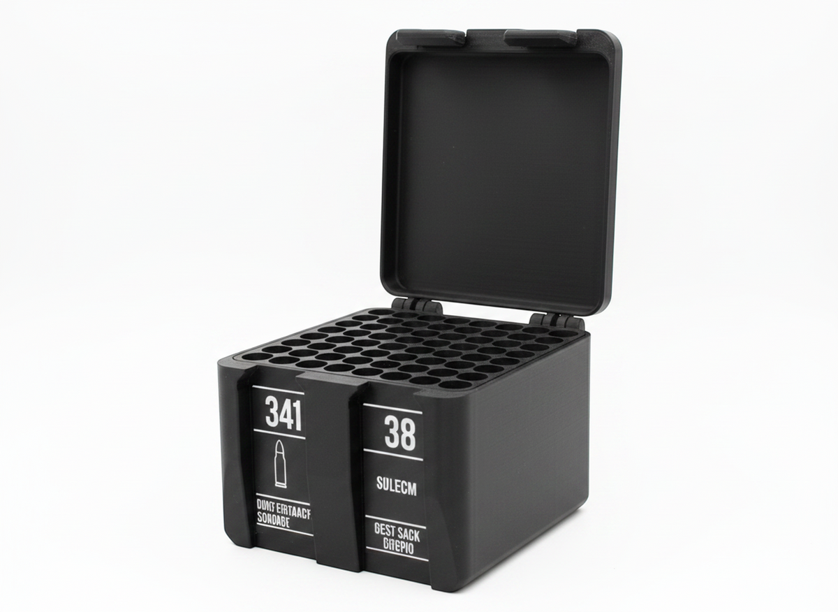 
Filamelt Munitionsbox / 338 Lapua Magnum / 'Klappdeckel' / Patronenbox, Ammo Box - 3D-Druck aus dem Westerwald