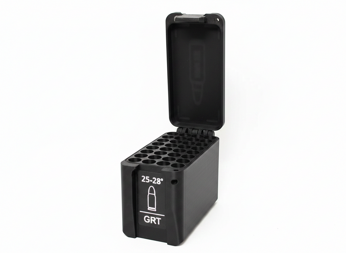 
Filamelt Munitionsbox / 338 Lapua Magnum / 'Klappdeckel' / Patronenbox, Ammo Box - 3D-Druck aus dem Westerwald