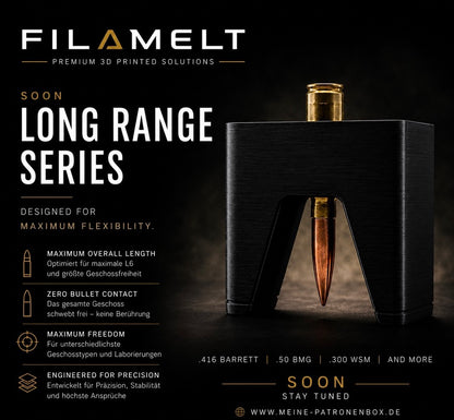 Filamelt Munitionsbox / .416 Barrett Long Range-Edition / 'Klapp- / Rastdeckel' / Patronenbox, Ammo Box